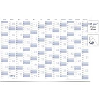 Gigatime 1 calendrier mural français calendrier annuel, calendrier, grand poster Calendrier mural 2023 - format DIN A0 - 118,4 x 84,0 cm - bleu-gris-première qualité