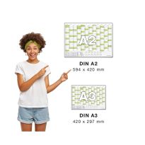 Wandkalender 2023 Jahresplaner grün premium Qualität Format: 42,0 x 29,7 cm – DIN A3 - GEROLLT – Wandplaner, Jahreskalender, Poster Plakat - deutsch