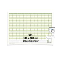 XXL Dauerkalender, super groß, DIN B0 140 x 100 cm, 250 gr. Premium Qualitätspapier, feucht abwischbar