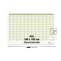 XXL Dauerkalender, super groß, DIN B0 140 x 100 cm, 250 g/m2  feucht abwischbar mit 1 Faber-Castell non-permanent Marker