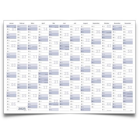 Gigatime XXL Wandkalender Jahresplaner 2025 – Papierkalender, 140x100cm, DIN B0, Deutsch, Perfekt für Büro und Zuhause, Premium Qualitätspapier